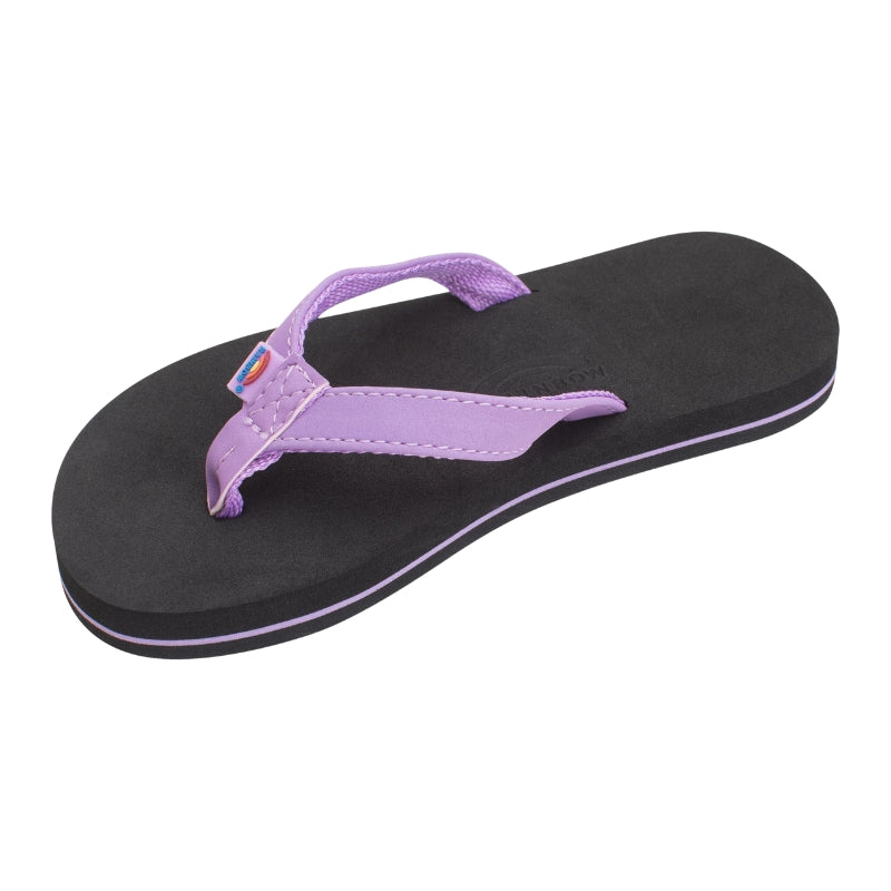 Rainbow - Grombow - Soft Rubber Top Sole with 1/2" Narrow Strap Pin line - Sandals - Kids-Sandals-Rainbow Sandals-3-4 w/Back Strap-Purple / Black-Spunkys Surf Shop LLC