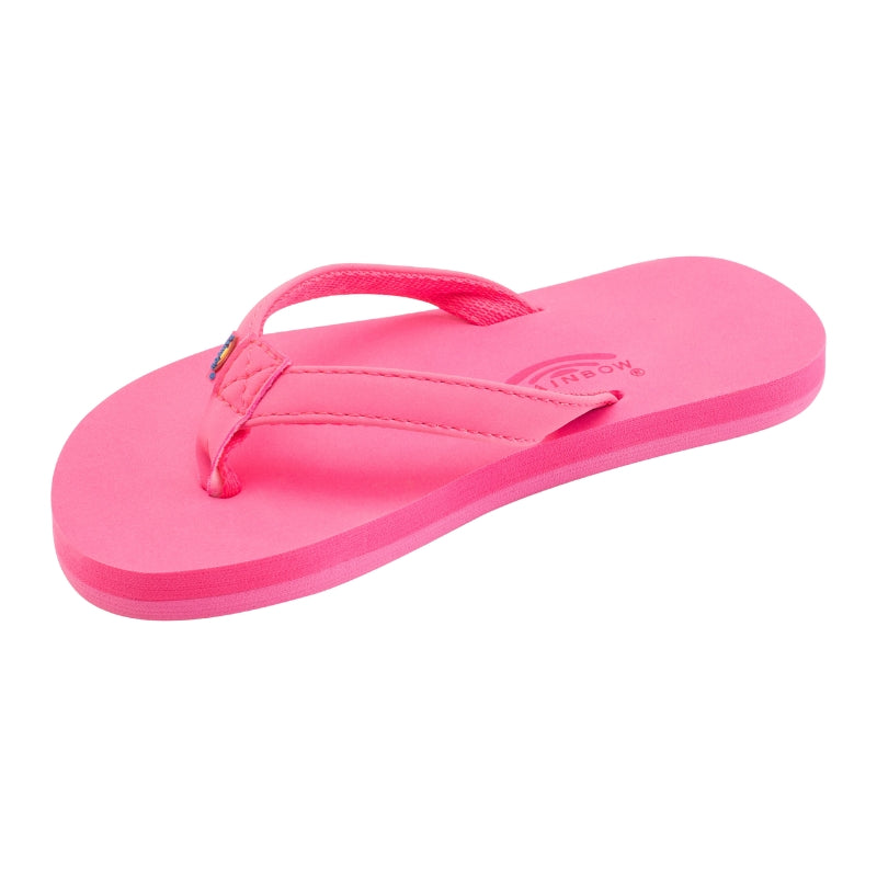 Rainbow - Grombow - Soft Rubber Top Sole with 1/2" Narrow Strap Pin line - Sandals - Kids-Sandals-Rainbow Sandals-3-4 w/Back Strap-Pink-Spunkys Surf Shop LLC