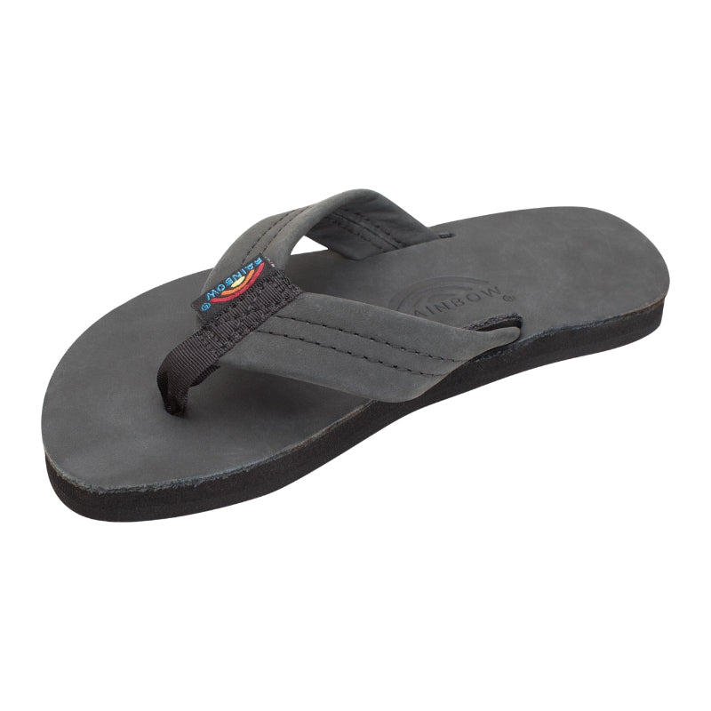 Rainbow - Premier Leather 1" Strap - Sandals -Kids-Sandals-Rainbow Sandals-3-4 w/Back Strap-Black-Spunkys Surf Shop LLC
