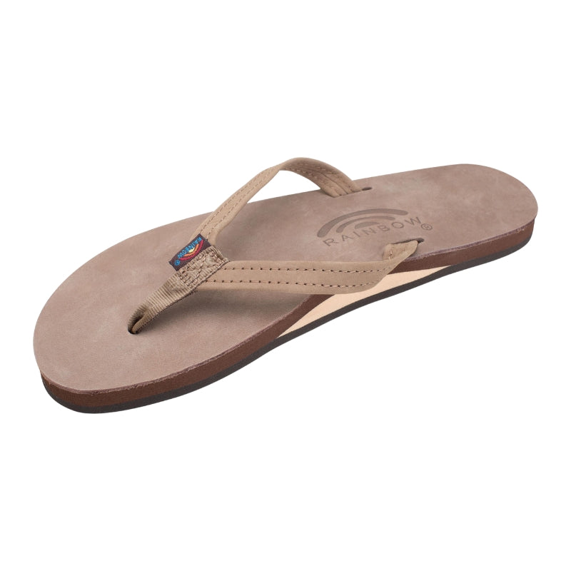 Rainbow Sandals - Single Layer Premier Leather Arch Support 1/2" Narrow Strap - Sandals - Womens-Sandals-Rainbow Sandals-Small (5.5 - 6.5)-Dark Brown-Spunkys Surf Shop LLC