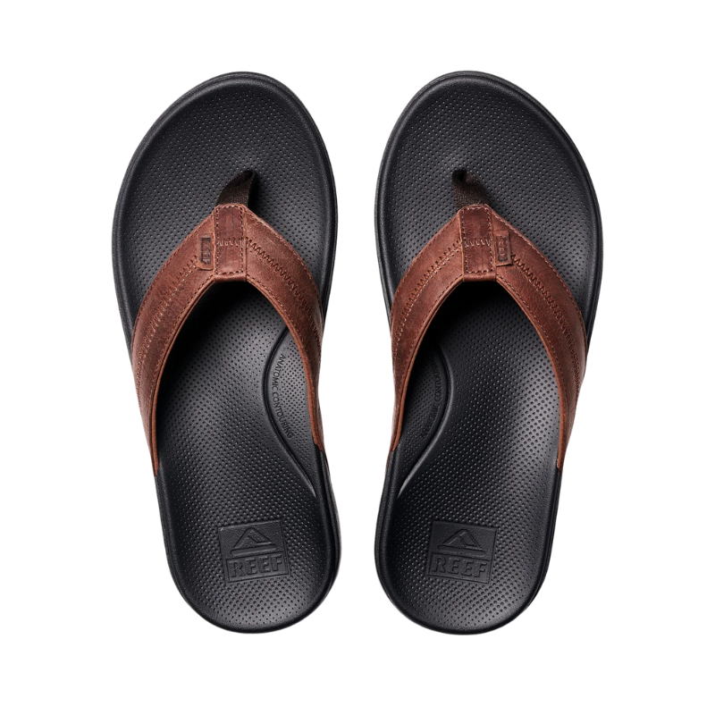 Reef - Cushion Phantom 2.0 Leather - Sandals - Mens-Sandals-Reef-6-Brown/Black-Spunkys Surf Shop LLC
