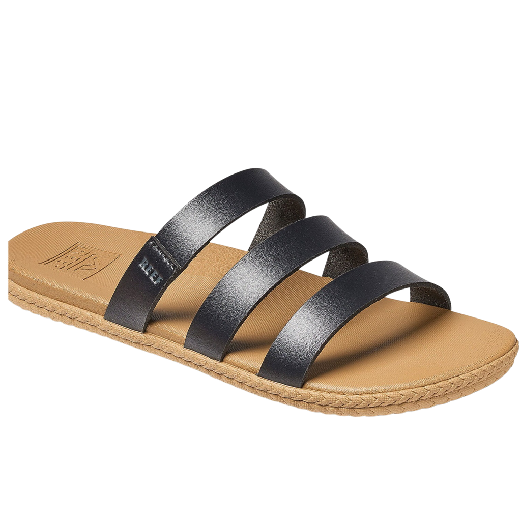 Reef - Cushion Ruby Sandals - Womens-Sandals-Reef-6-Women-Black/Tan-Spunkys Surf Shop LLC