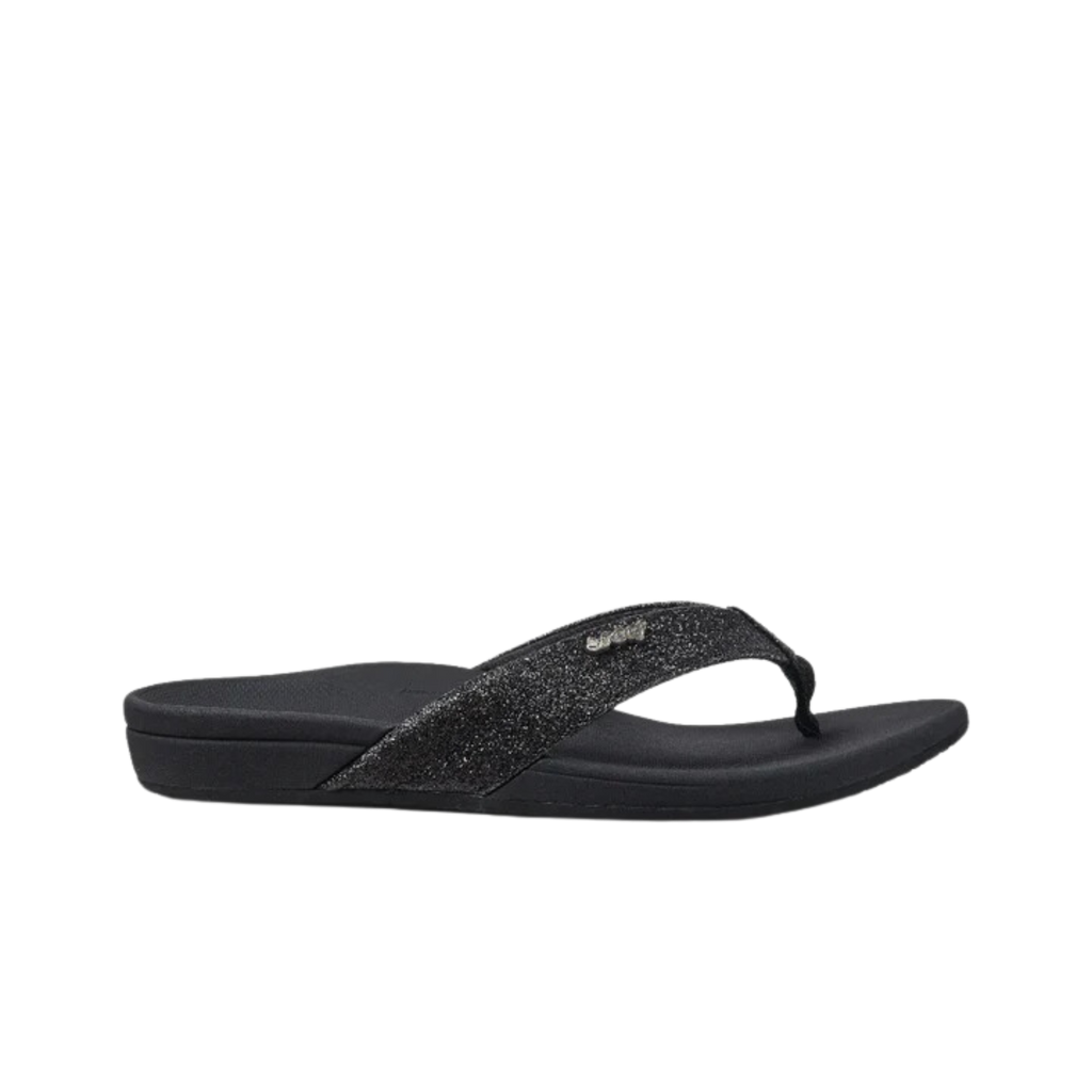 Reef - Orhto - Spring - Womens-Sandals-Reef-Black / Black glitter-7-Spunkys Surf Shop LLC
