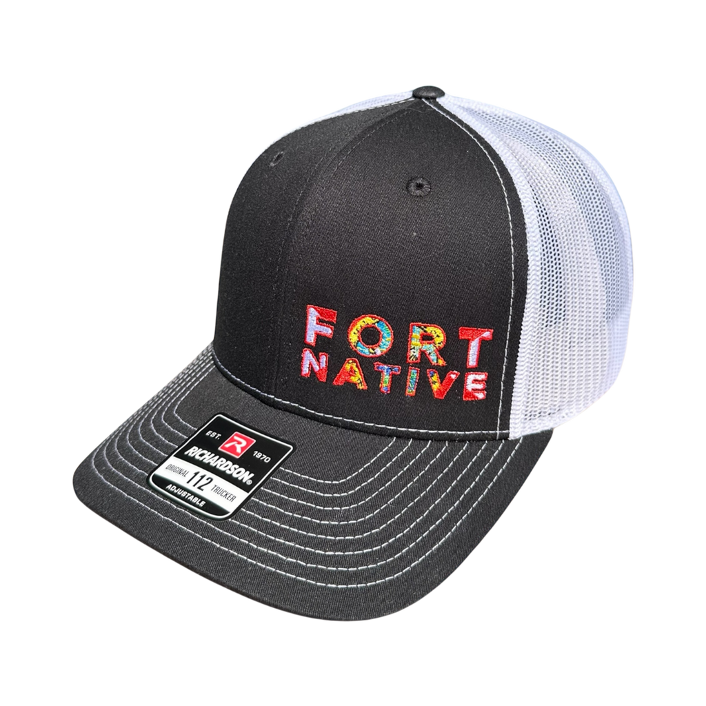 Reel Salty Hooker – Fort Native Hat Florida Emblem - Trucker Hat-Hats-Reel Salty Hooker-Black-Spunkys Surf Shop LLC