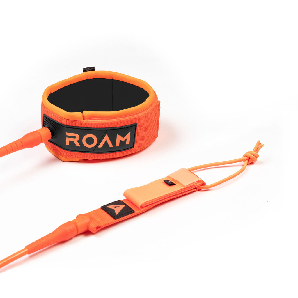 Roam - Premium Calf Leash - 9'-Leashes-Roam-9'-Orange-Spunkys Surf Shop LLC