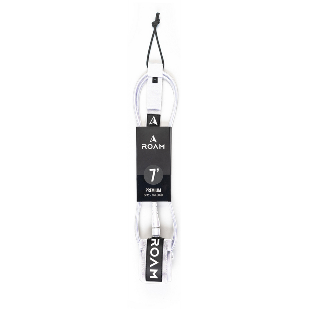 Roam - Premium Leash - 7'-Leashes-Roam-7'-White-Spunkys Surf Shop LLC