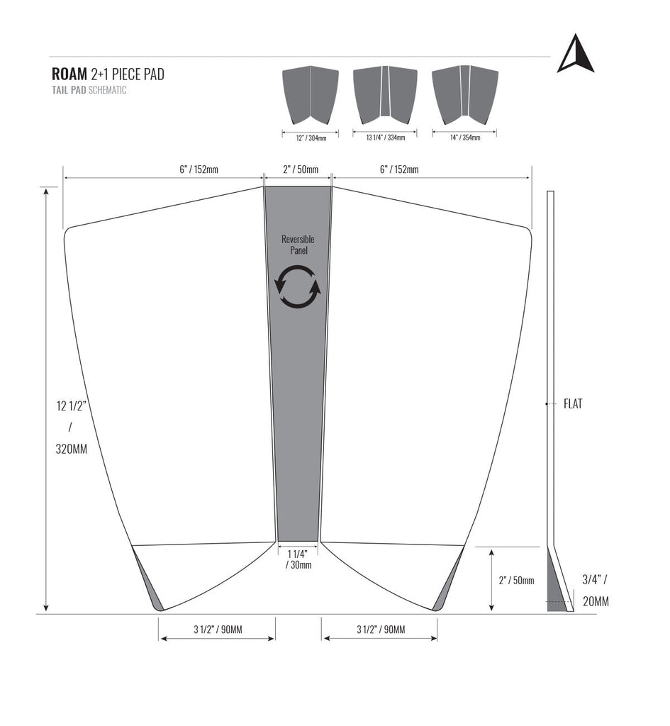 Roam - Tailpad - 2 + 1 Piece-Pads-Roam-Black-Spunkys Surf Shop LLC