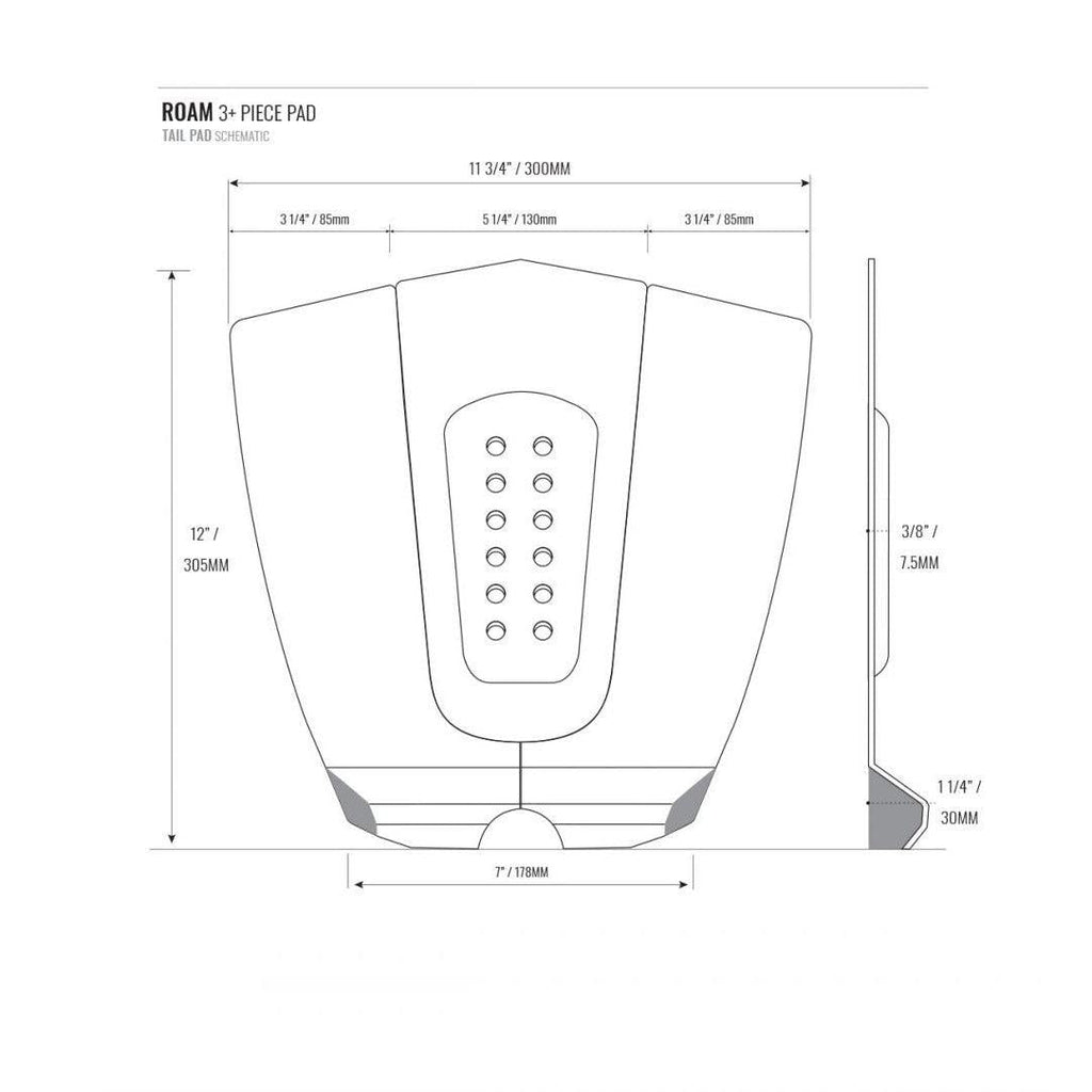 Roam - Tailpad - 3+ Piece-Pads-Roam-Black-Spunkys Surf Shop LLC