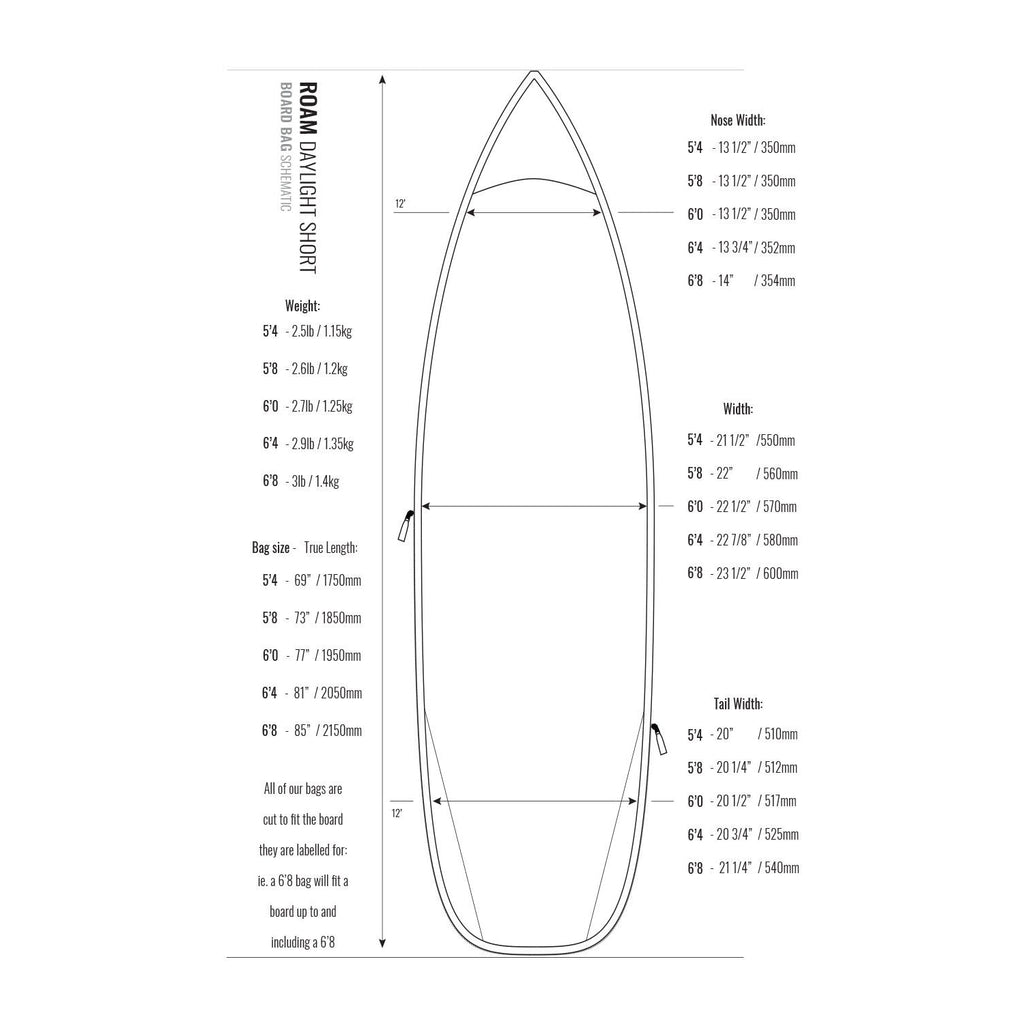 Roam - TECH Bag - Fish/Hybrid-Board-Bags-Roam-5'4"-Spunkys Surf Shop LLC