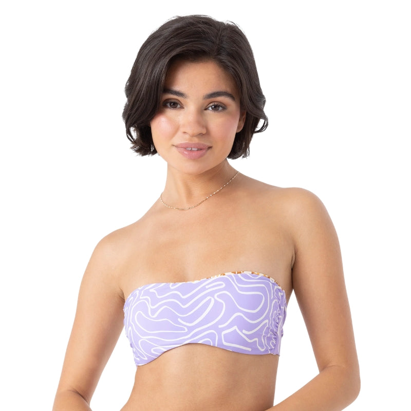 Roxy - Sunshine State of Mind Reversible Bandeau - Top - Women-Bikini Top-Roxy-XS-Multi Color-Spunkys Surf Shop LLC