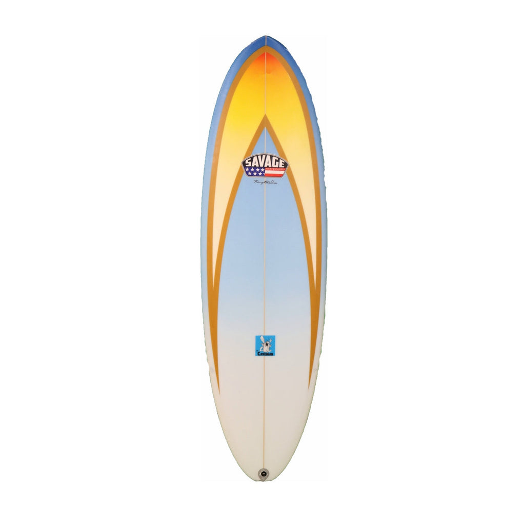 Savage Surfboards - Caveman-Funboards-Savage-6'6"-Yellow & Blue-Spunkys Surf Shop LLC