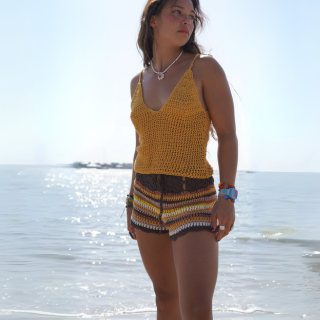 SoHo Bohemian - Amazones Top - Crochet Top - Women-Woven Tops-Soho Bohemian-Mustard-Spunkys Surf Shop LLC