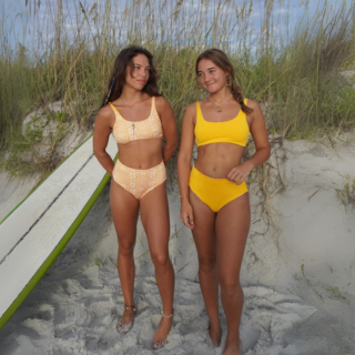 SoHo Bohemian - Kahuna Reversible Surf Bottom - Swim Bottom - Women-Swim Bottoms-Soho Bohemian-Yellow-Small-Spunkys Surf Shop LLC