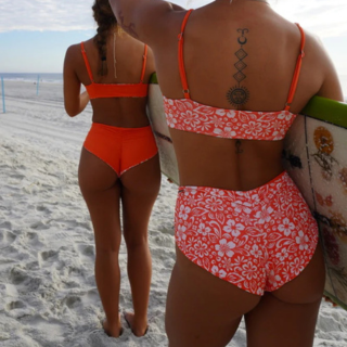 SoHo Bohemian - Kahuna Reversible Surf Top - Swim Top - Women-Swim Tops-Soho Bohemian-Orange-Small-Spunkys Surf Shop LLC