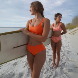 SoHo Bohemian - Kahuna Reversible Surf Top - Swim Top - Women-Swim Tops-Soho Bohemian-Orange-Small-Spunkys Surf Shop LLC