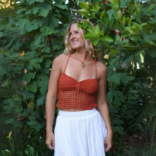 SoHo Bomeian - Bali Crochet Top - Crochet Top - Women-Woven Tops-Soho Bohemian-Brick-Spunkys Surf Shop LLC