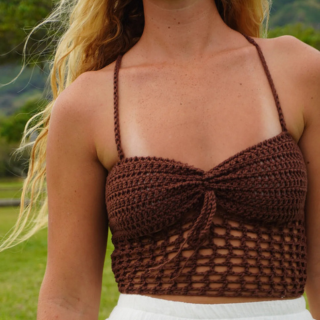 SoHo Bomeian - Bali Crochet Top - Crochet Top - Women-Woven Tops-Soho Bohemian-Chocolate-Spunkys Surf Shop LLC