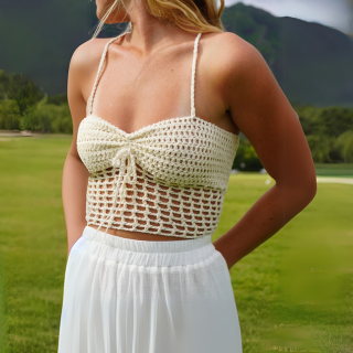 SoHo Bomeian - Bali Crochet Top - Crochet Top - Women-Woven Tops-Soho Bohemian-Creme-Spunkys Surf Shop LLC