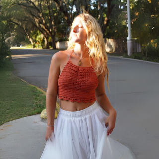 SoHo Bomeian - Ibiza Top - Crochet Top - Women-Woven Tops-Soho Bohemian-Brick-Spunkys Surf Shop LLC