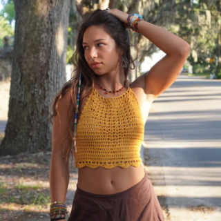 SoHo Bomeian - Ibiza Top - Crochet Top - Women-Woven Tops-Soho Bohemian-Mustard-Spunkys Surf Shop LLC