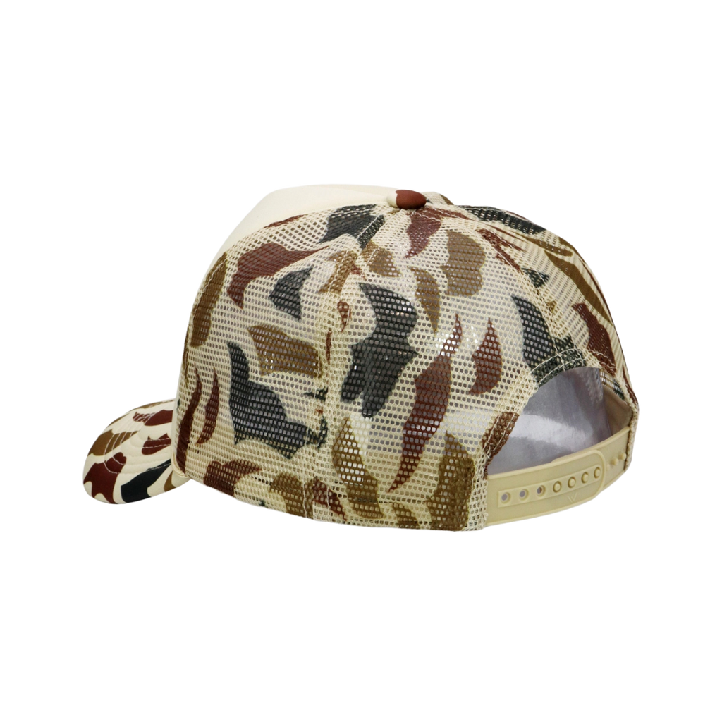 Spunky's - Camo Foam Trucker - Hat - Rectangle Leather Patch-Hats-Spunky's-Retro Camo-Rectangle Leather Patch-Spunkys Surf Shop LLC