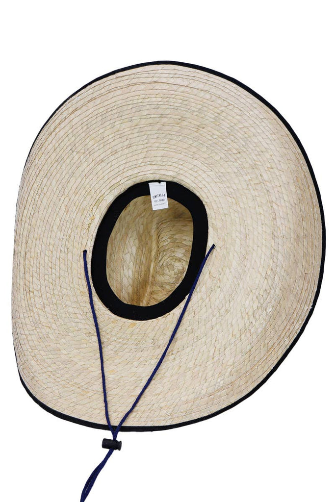 Cap Zone - Closed Extra Wide Natural Palm Straw Cowboy Hat-Cap Zone-Beige/Black-Spunkys Surf Shop LLC