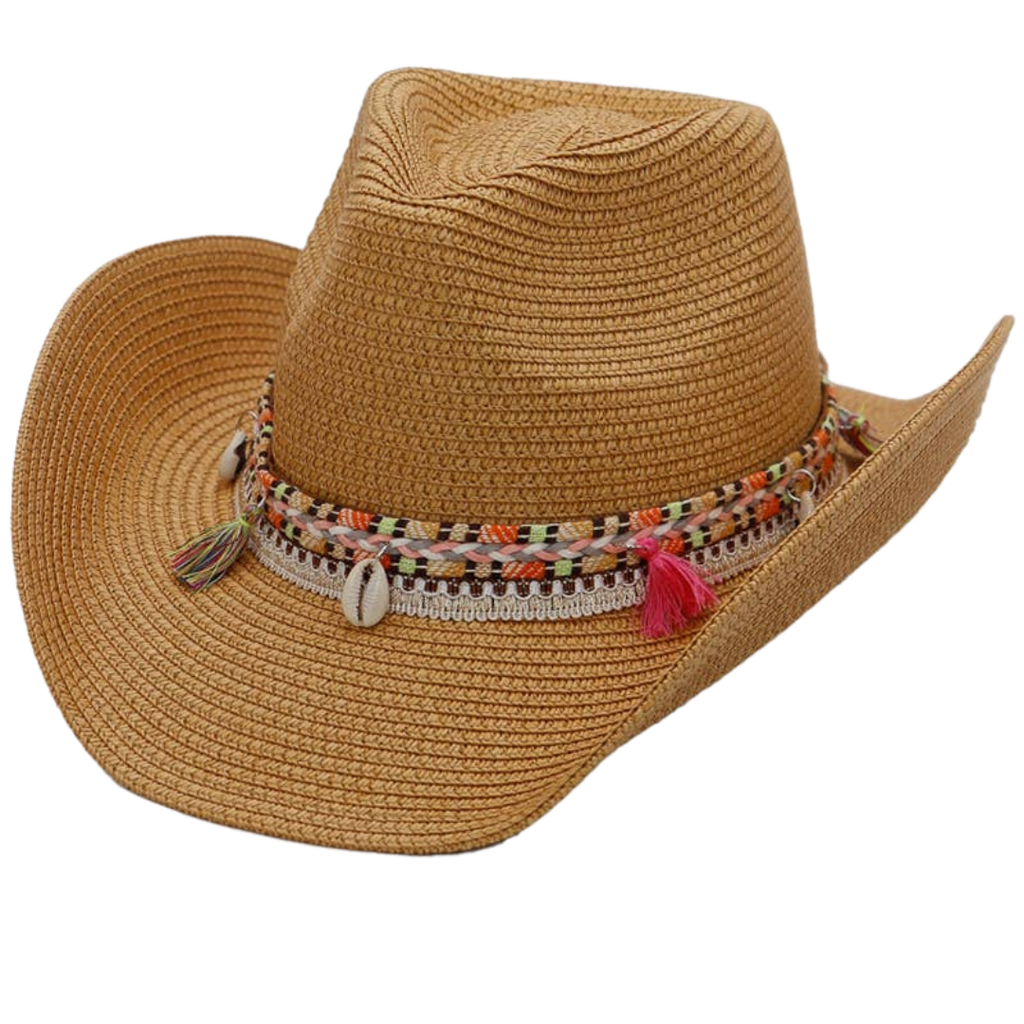 Spunky's - Coastal Tribal Cowboy Hat-Hats-Spunky's-Tan-Spunkys Surf Shop LLC