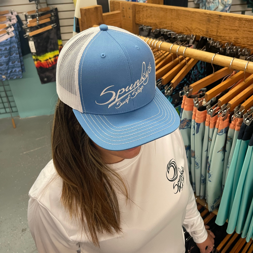 Spunky's - Colombia Blue Trucker - Hat - Spunky's Embroidery-Hats-Spunky's-Columbia Blue-White-Spunkys Surf Shop LLC