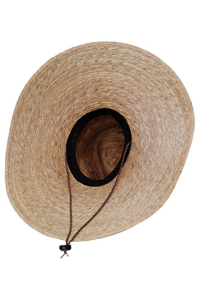 Cap Zone - Extra Wide Low Flat Brim Palm Straw Lifeguard Hat-Cap Zone-Tan-Spunkys Surf Shop LLC