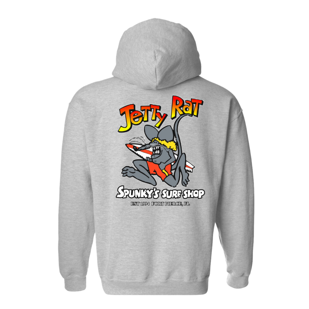 Spunky's - Full Zip Hoodie - Jetty Rat - Unisex-Hoodies-Spunky's-XS-Sport Grey-Spunkys Surf Shop LLC