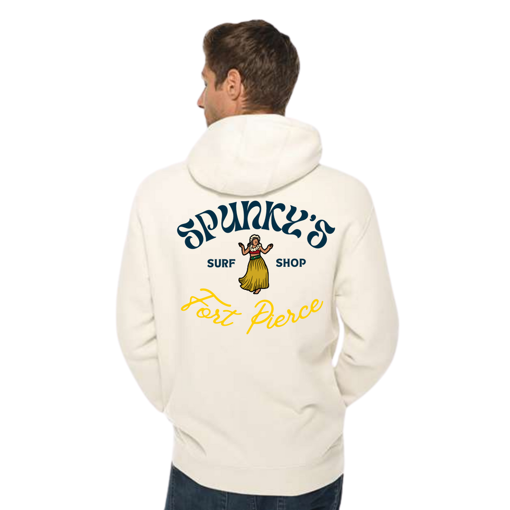 Spunky's - Hoodie - Hula Girl - Unisex-Hoodies-Spunky's-Cream-XS-Spunkys Surf Shop LLC