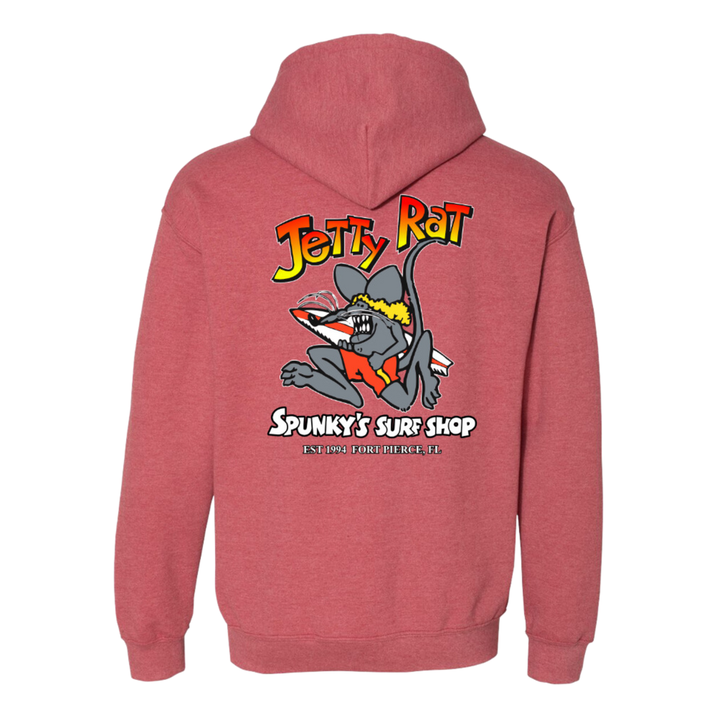 Spunky's - Hoodie - Jetty Rat - Unisex-Hoodies-Spunky's-XS-Red Heather-Spunkys Surf Shop LLC