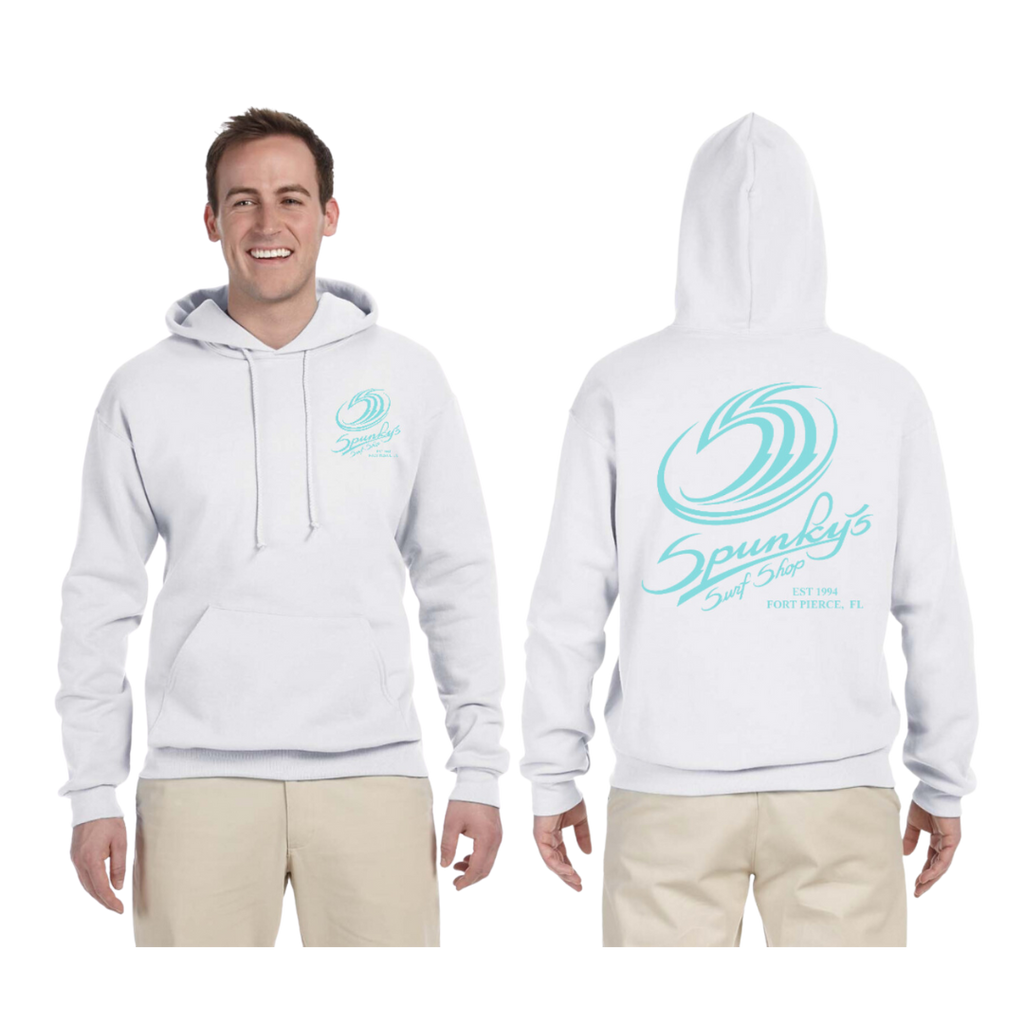 Spunky's - Hoodie - SSS Logo - Unisex-Hoodies-Spunky's-White & Sea Foam-XS-Spunkys Surf Shop LLC