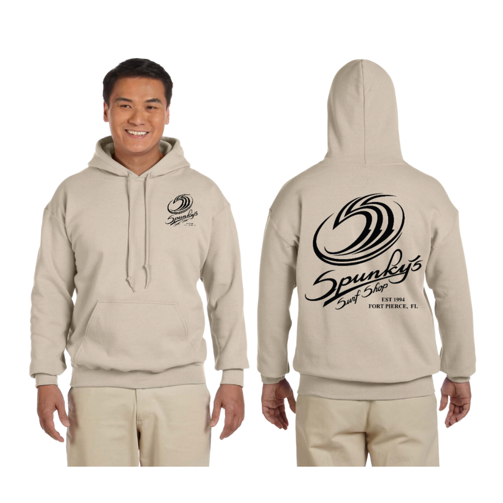 Spunky's - Hoodie - SSS Logo - Unisex-Hoodies-Spunky's-Sand & Black-XS-Spunkys Surf Shop LLC