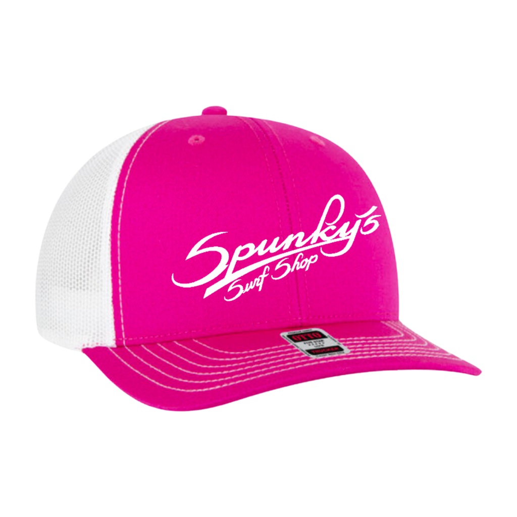 Spunky's - Hot Pink Trucker - Hat - Spunky's Embroidery-Hats-Spunky's-Hot Pink-White-Spunkys Surf Shop LLC