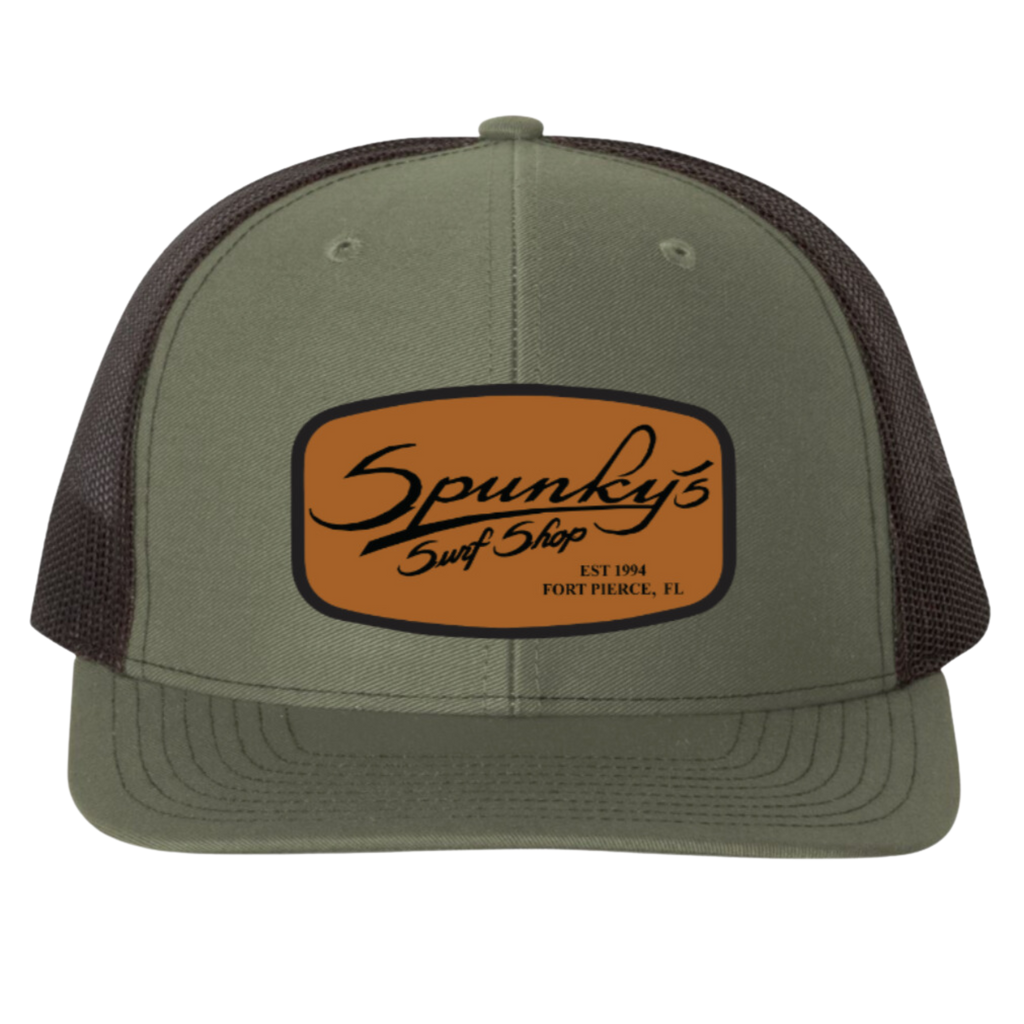 Spunky's - Loden Trucker - Hat - Rectangle Leather Patch