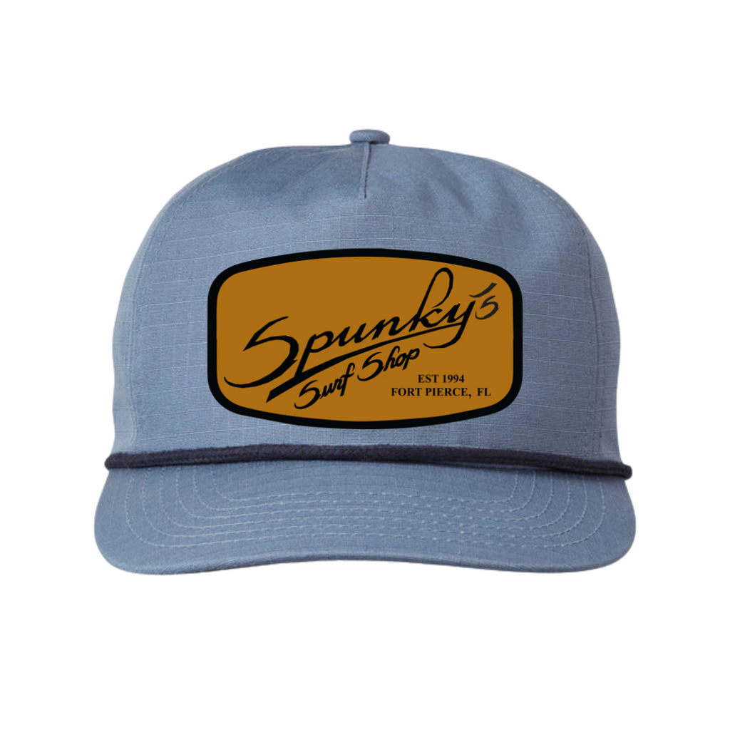 Spunky's - Navy Blue Nautical Trucker - Hat - Rectangle Leather Patch-Hats-Spunky's-Navy & Navy-Rectangle Leather Patch-Spunkys Surf Shop LLC