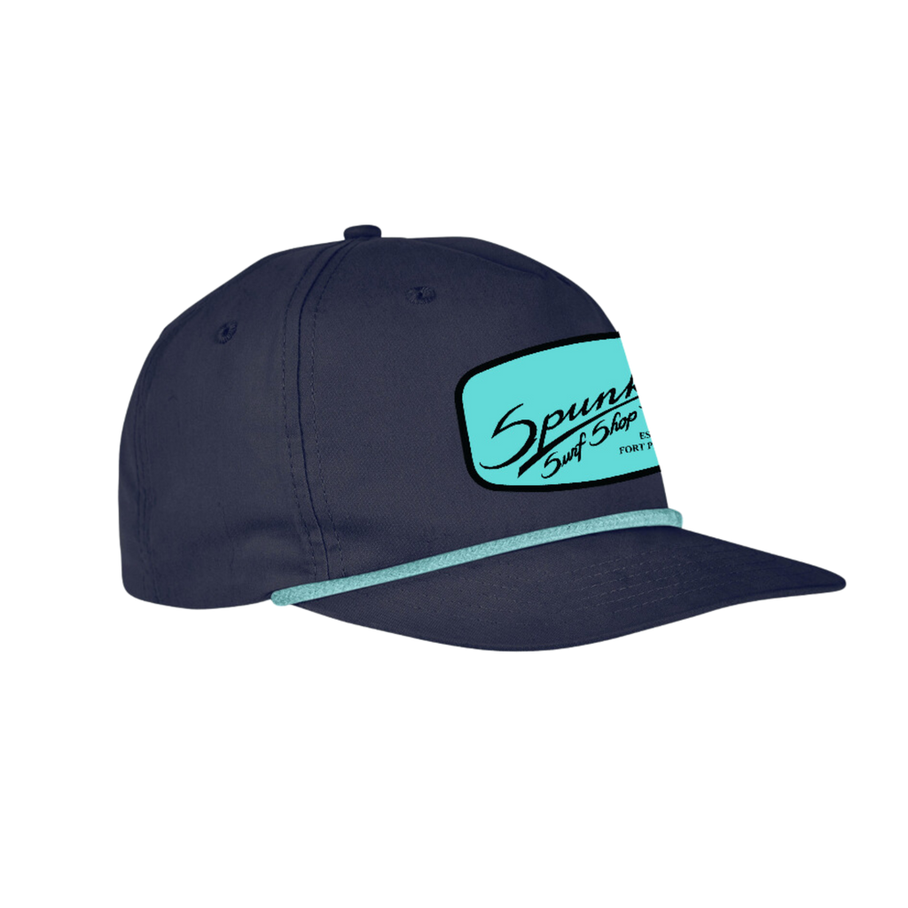 Spunky's - Navy Nautical Trucker - Hat - Rectangle Leather Patch