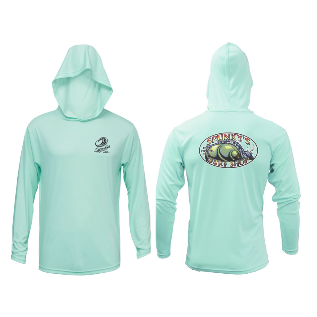 Spunky's - Performance Hoodie - The Wave - Unisex - UPF50-Performance Hoodies-Spunky's-Seafoam-XS-Unisex-Spunkys Surf Shop LLC