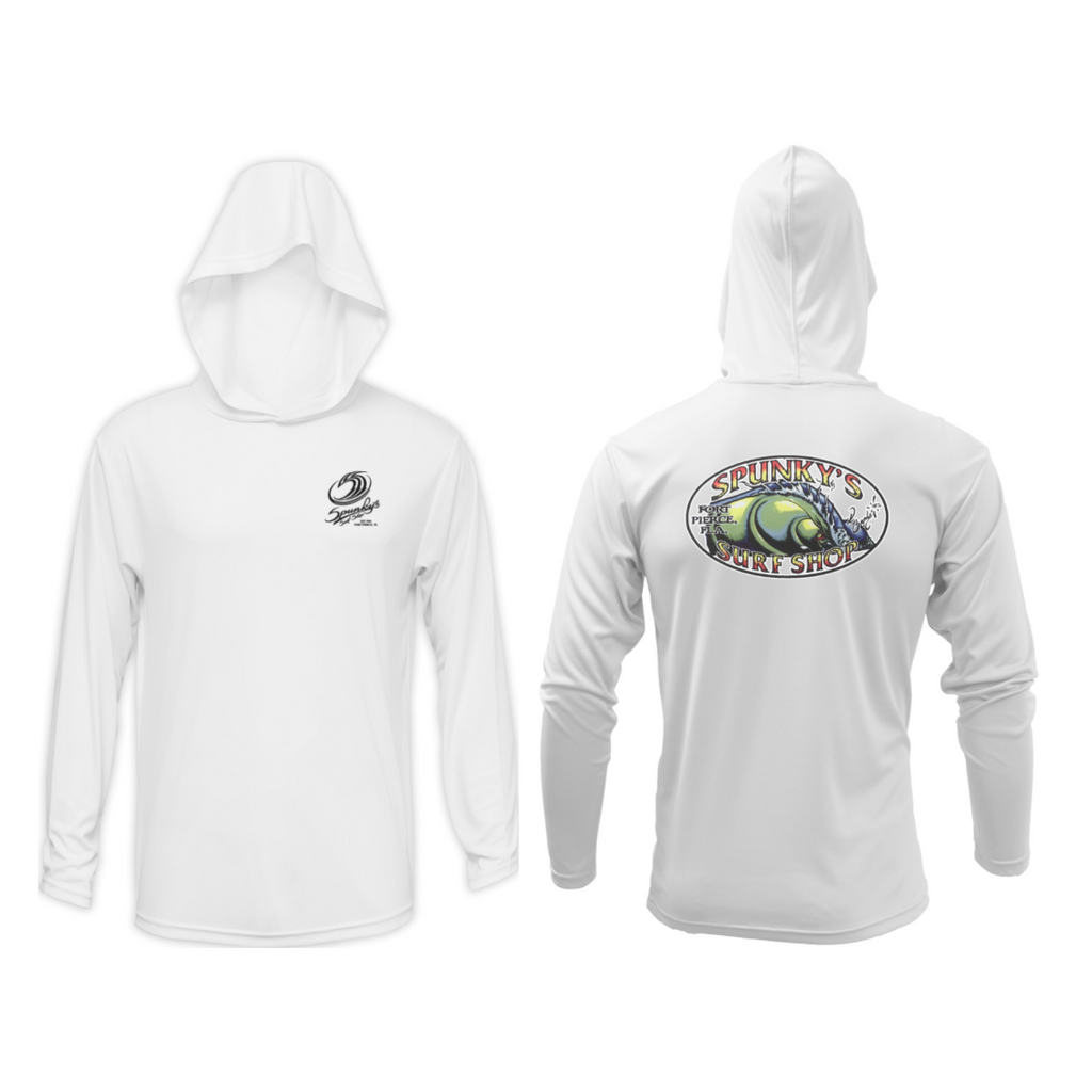 Spunky's - Performance Hoodie - The Wave - Unisex - UPF50-Performance Hoodies-Spunky's-White-XS-Unisex-Spunkys Surf Shop LLC