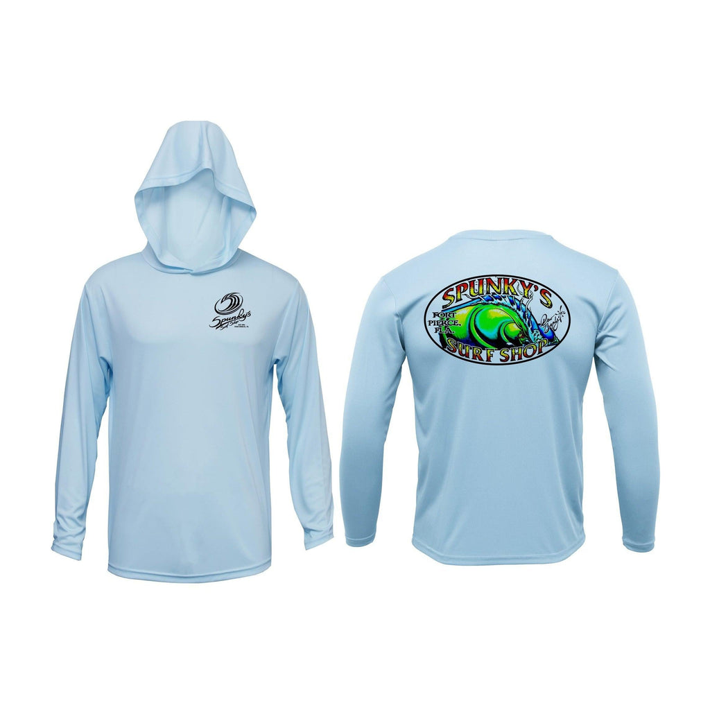 Spunky's - Performance Hoodie - The Wave - Unisex - UPF50-Performance Hoodies-Spunky's-Ice-Blue-XS-Unisex-Spunkys Surf Shop LLC