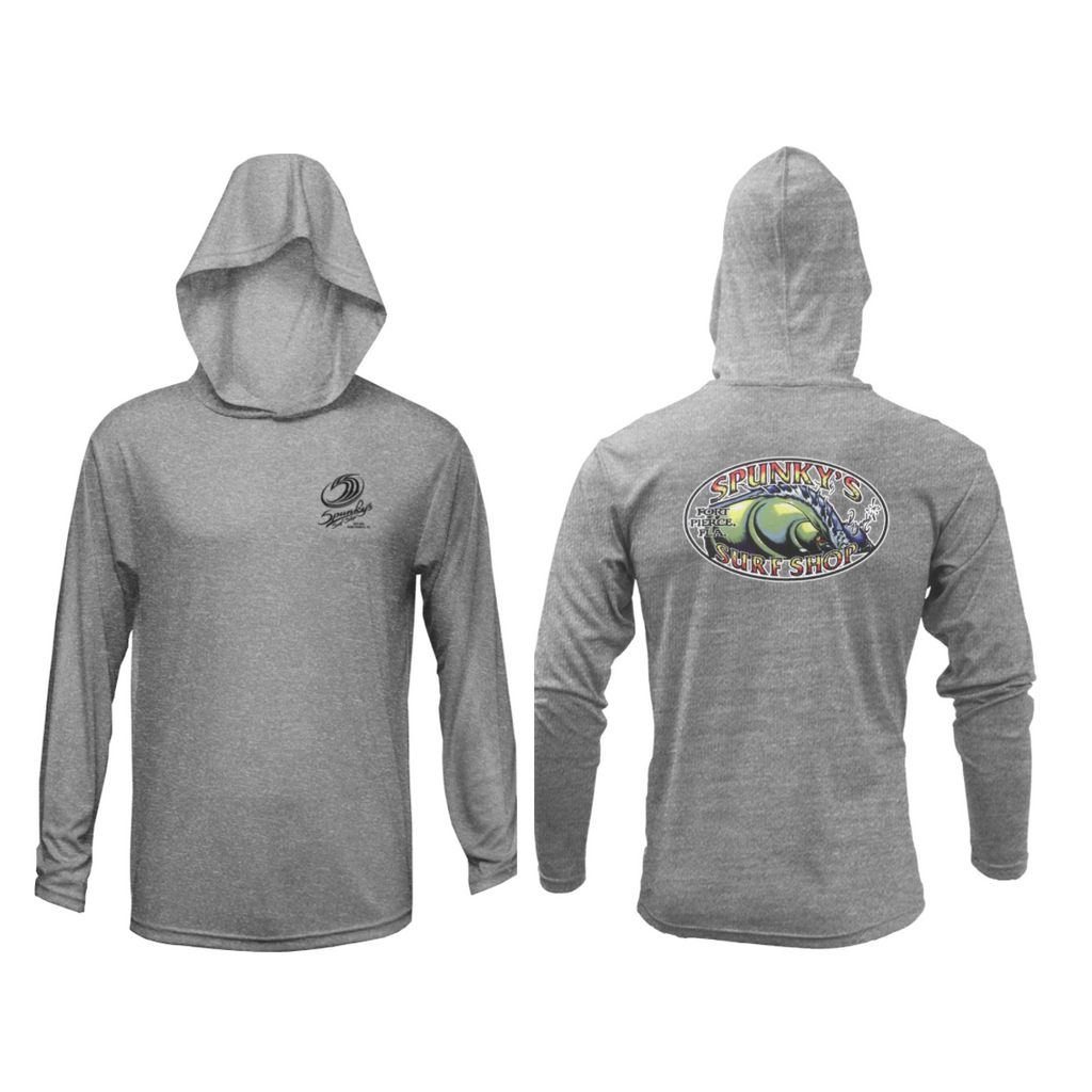 Spunky's - Performance Hoodie - The Wave - Unisex - UPF50-Performance Hoodies-Spunky's-Heather Grey-XS-Unisex-Spunkys Surf Shop LLC