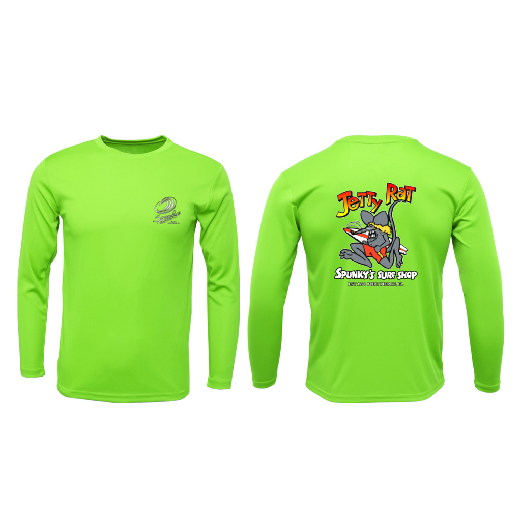 Spunky's - Performance Long Sleeve - Jetty Rat - Men - UPF 50-Performance T-Shirts-Spunky's-S-Lime-Spunkys Surf Shop LLC