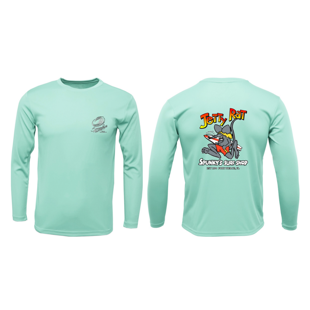 Spunky's - Performance Long Sleeve - Jetty Rat - Men - UPF 50-Performance T-Shirts-Spunky's-S-Seafoam-Spunkys Surf Shop LLC