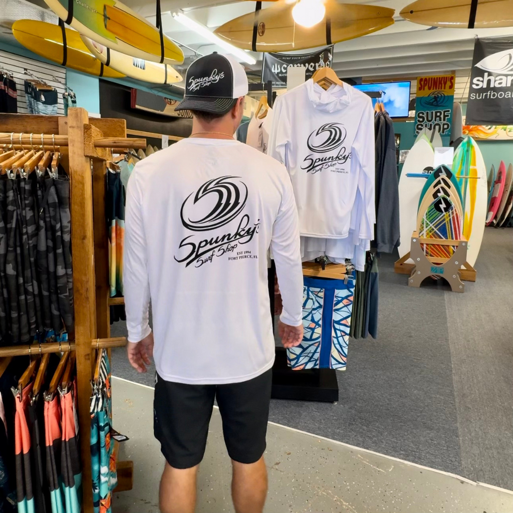 Spunky's - Performance Long Sleeve - SSS Logo - Men - UPF 50-Performance T-Shirts-Spunky's-S-Ice Blue-Spunkys Surf Shop LLC