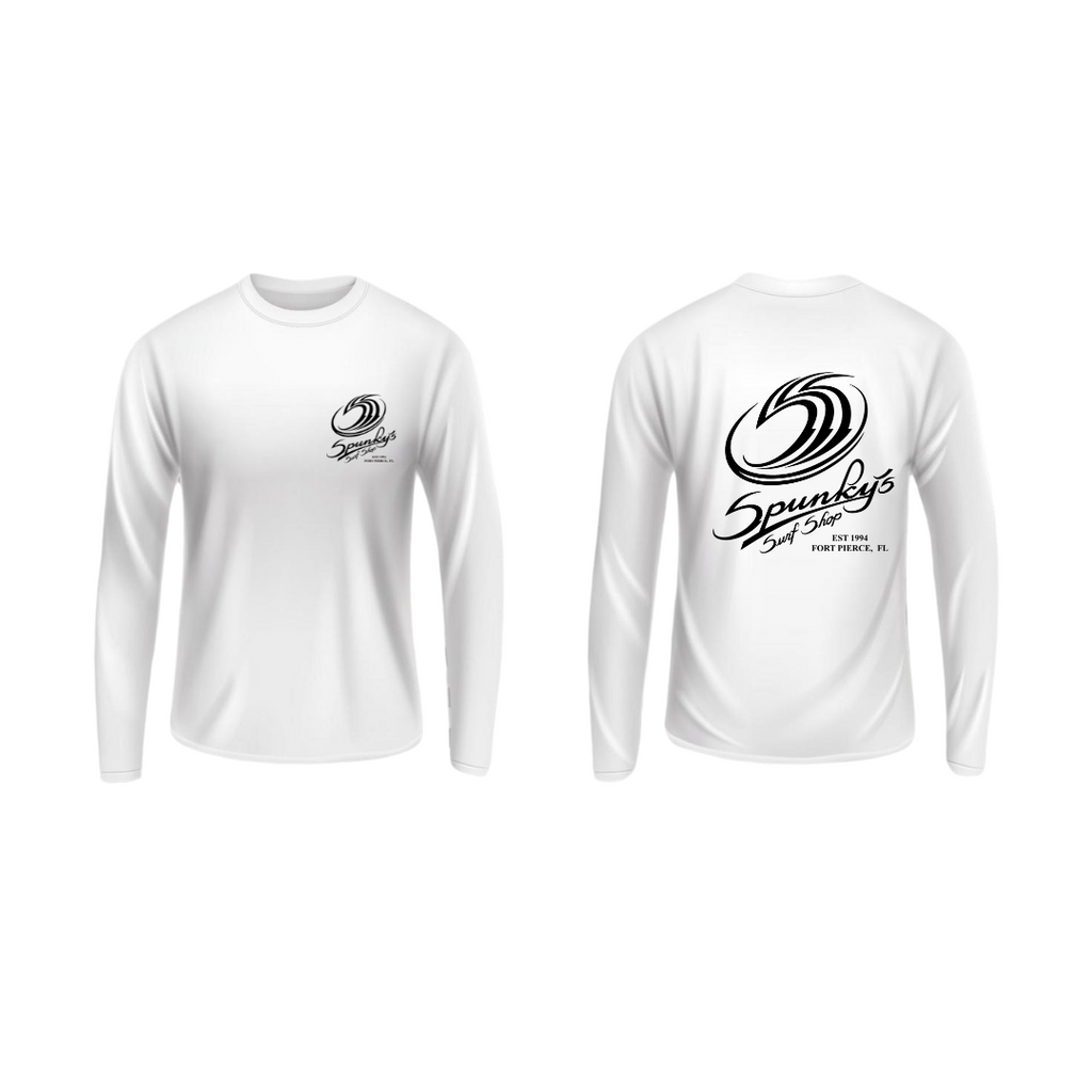 Spunky's - Performance Long Sleeve - SSS Logo - Men - UPF 50-Performance T-Shirts-Spunky's-S-White-Spunkys Surf Shop LLC