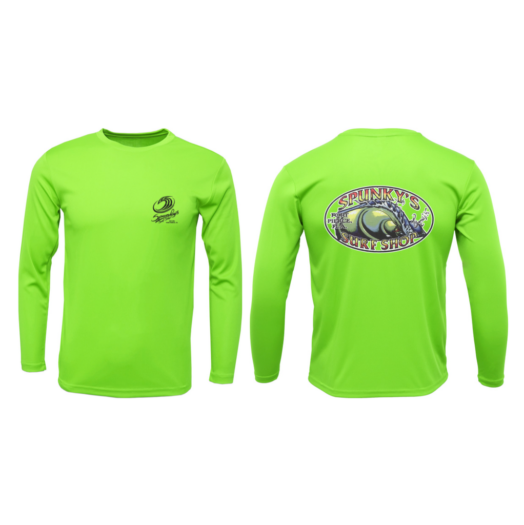 Spunky's - Performance Long Sleeve - The Wave - Children - UPF 50-Performance T-Shirts-Spunky's-S-Children-Lime-Spunkys Surf Shop LLC