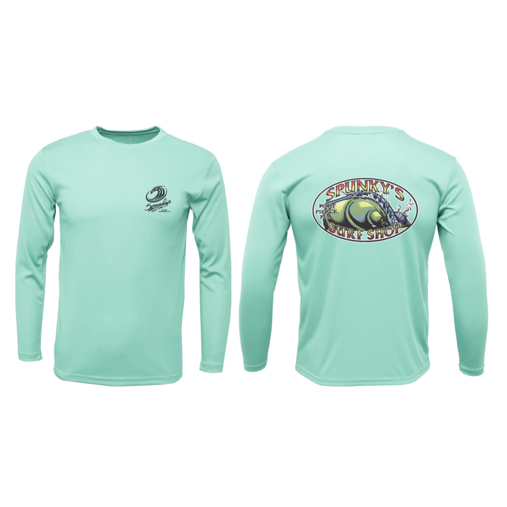 Spunky's - Performance Long Sleeve - The Wave - Children - UPF 50-Performance T-Shirts-Spunky's-XS-Children-Seafoam-Spunkys Surf Shop LLC