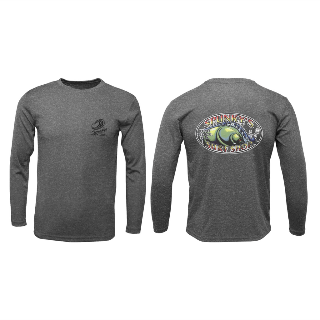 Spunky's - Performance Long Sleeve - The Wave - Children - UPF 50-Performance T-Shirts-Spunky's-XS-Children-Heather Grey-Spunkys Surf Shop LLC