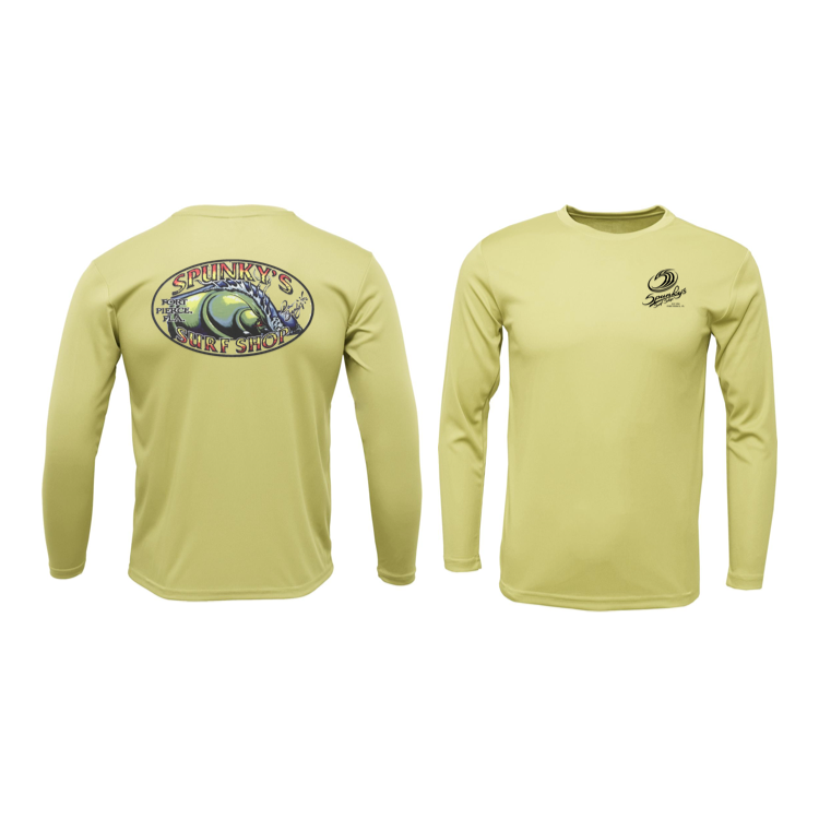 Spunky's - Performance Long Sleeve - The Wave - Men - UPF 50-Performance T-Shirts-Spunky's-Canary-S-Men-Spunkys Surf Shop LLC